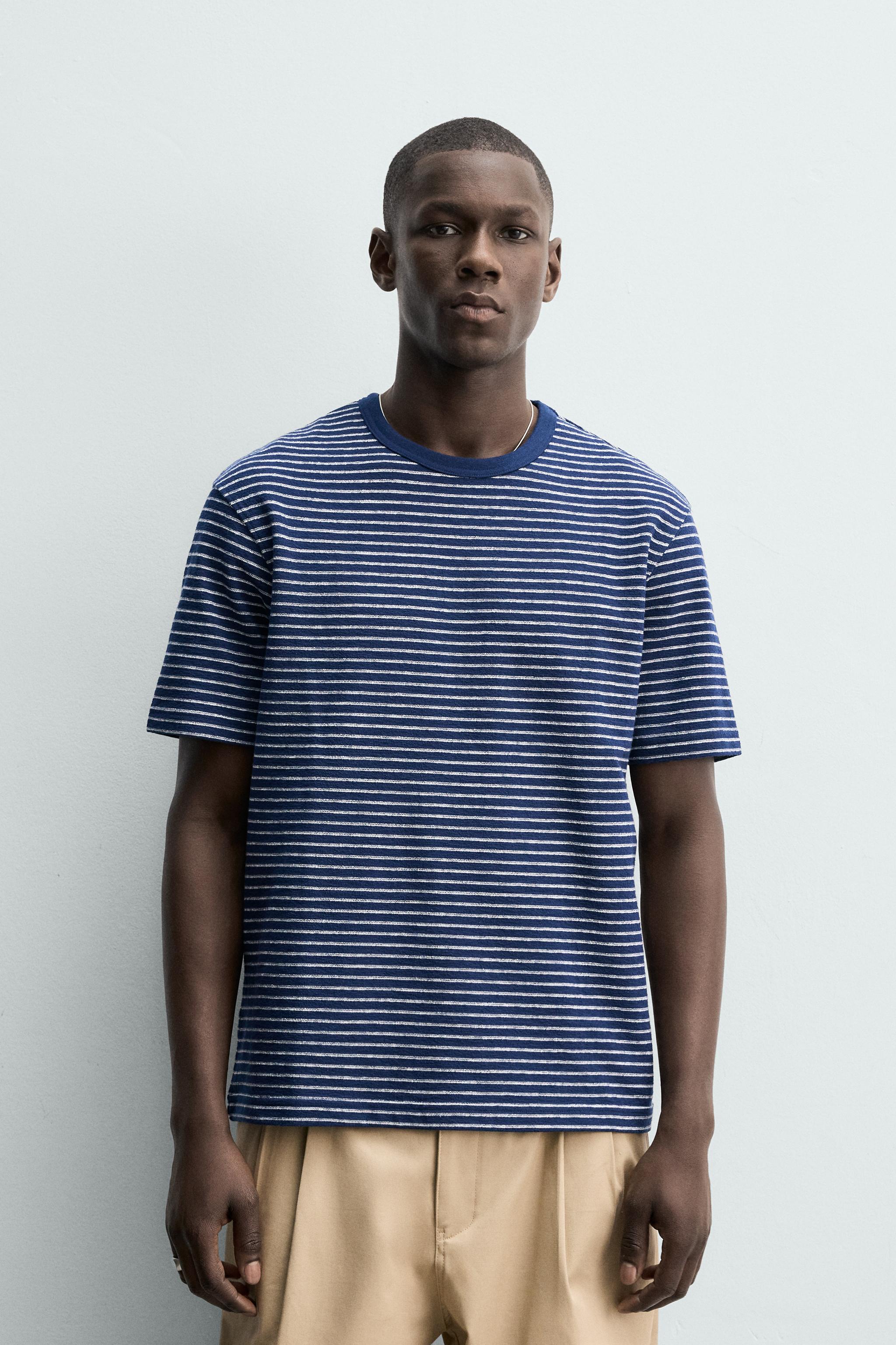 T-SHIRT JACQUARD À RAYURES